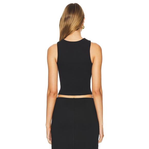 House of Harlow 1960 x REVOLVE Beda Cropped Top Square Neck Minimalist Black SM - Picture 2 of 9